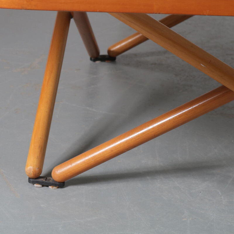 Vintage Broomstick coffee table for Alias in beech and white laminated 1970s
