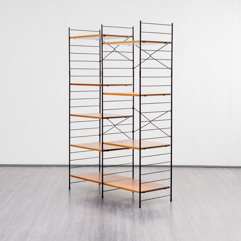 Vintage free-standing shelving system in teak by WHB 1960s 