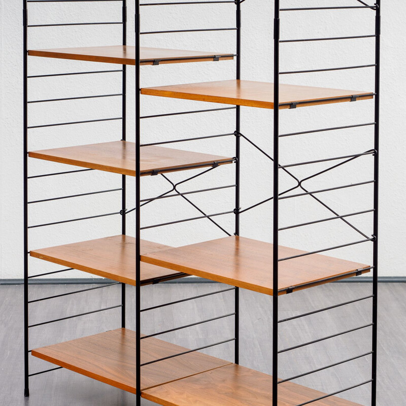 Vintage free-standing shelving system in teak by WHB 1960s 