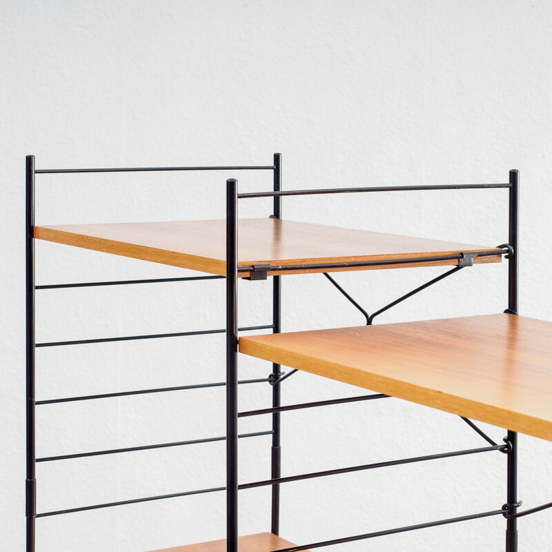 Vintage free-standing shelving system in teak by WHB 1960s 