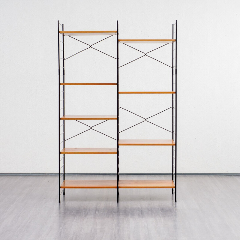Vintage free-standing shelving system in teak by WHB 1960s 