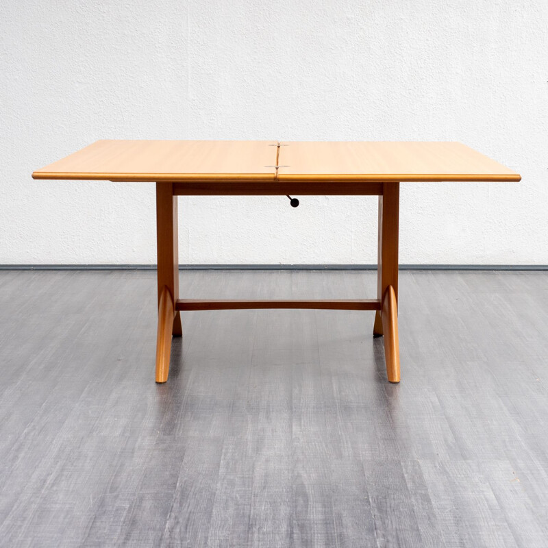 Table à repas vintage en bois de cerisier par Wilhelm Renz années 1950