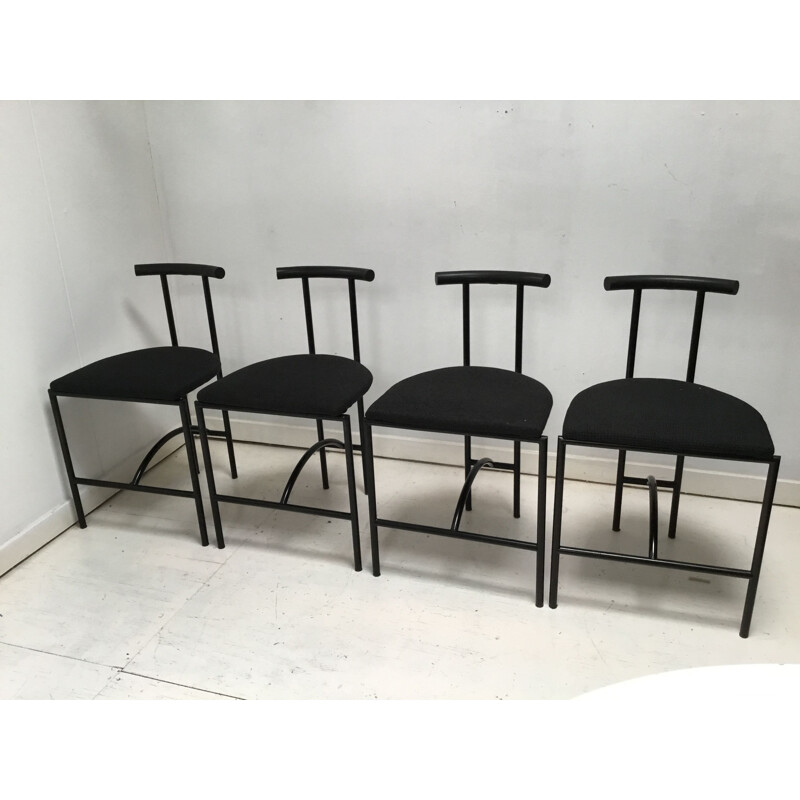 Set of 4 vintage dining chairs Tokyo by Rodney Kinsman for Bieffeplast, 1980s