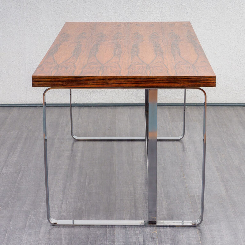 Vintage desk rosewood and steel Germany 1970s 