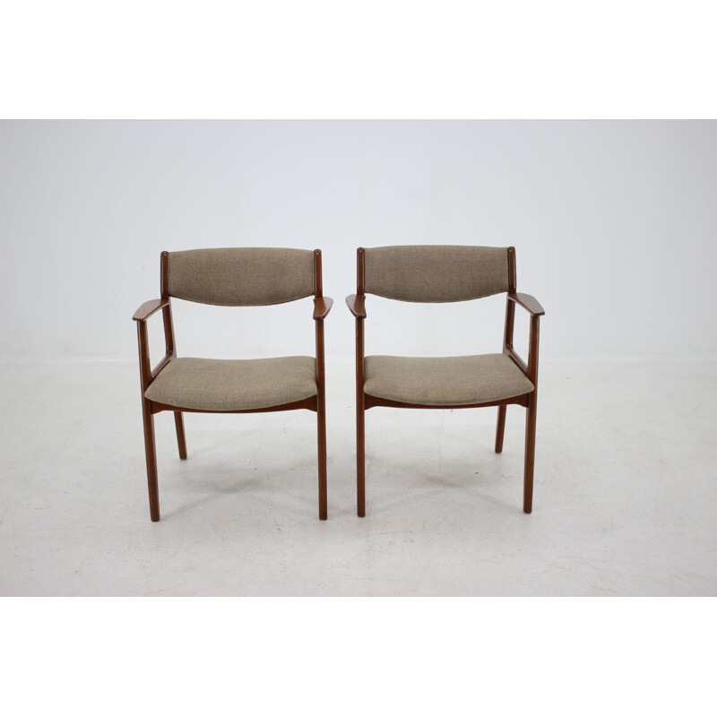 Set of 2 vintage side chairs in teak Denmark 1960s 