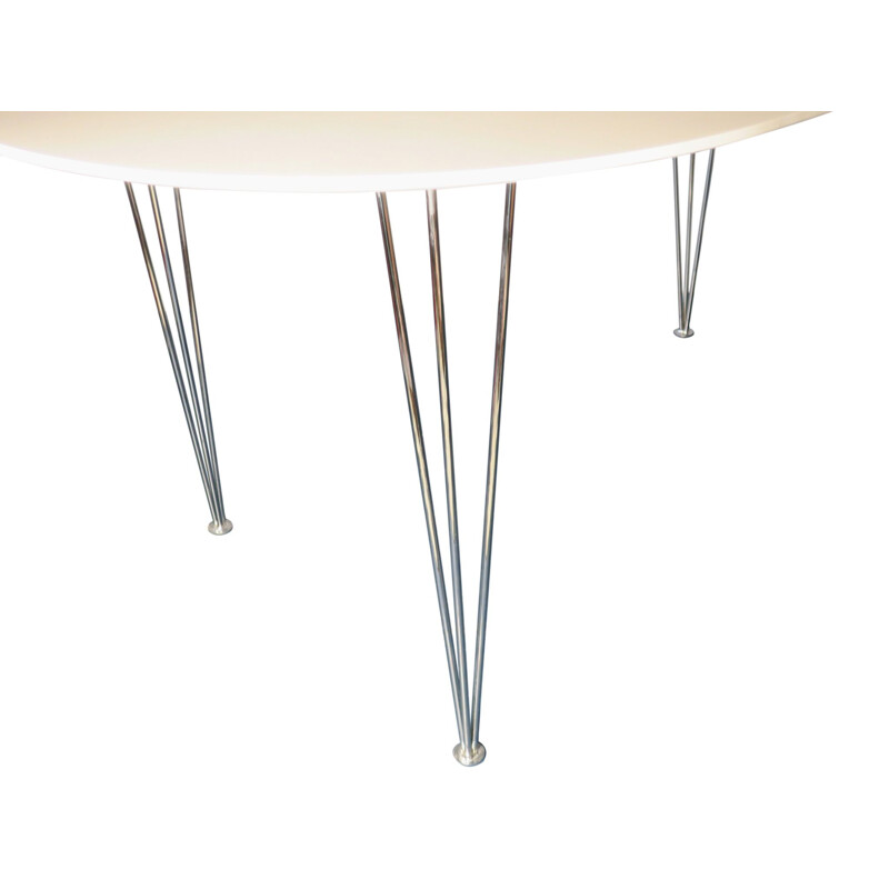 Vintage ellipse-shaped table with hairpin legs 1970s