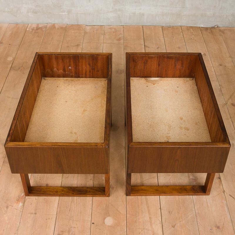 Pair of vintage indoor planters for Salin Mobler in rosewood 1960s 