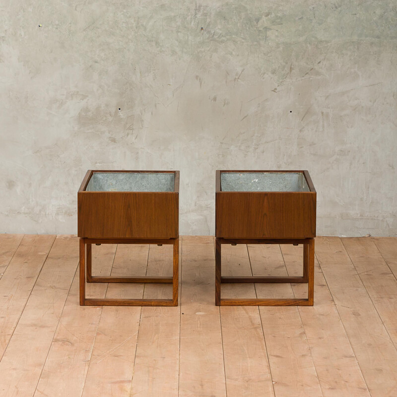 Pair of vintage indoor planters for Salin Mobler in rosewood 1960s 