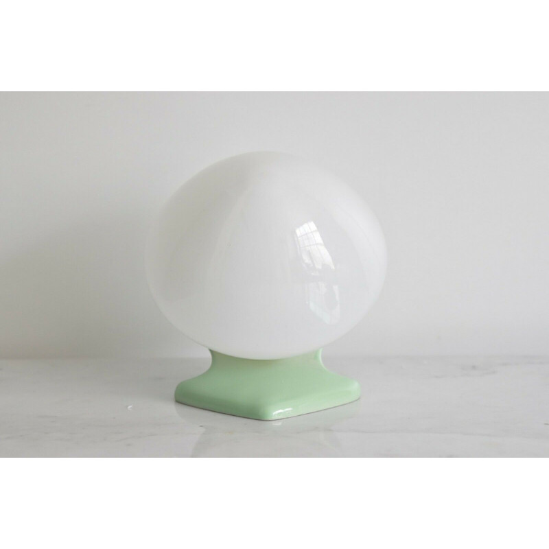Vintage wall lamp for Infö Electric in porcelain and opaline glass