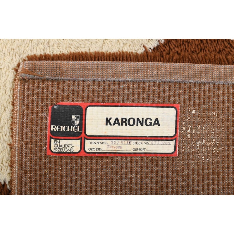 Tapis vintage Koronga par Reichel en laine des années 1970