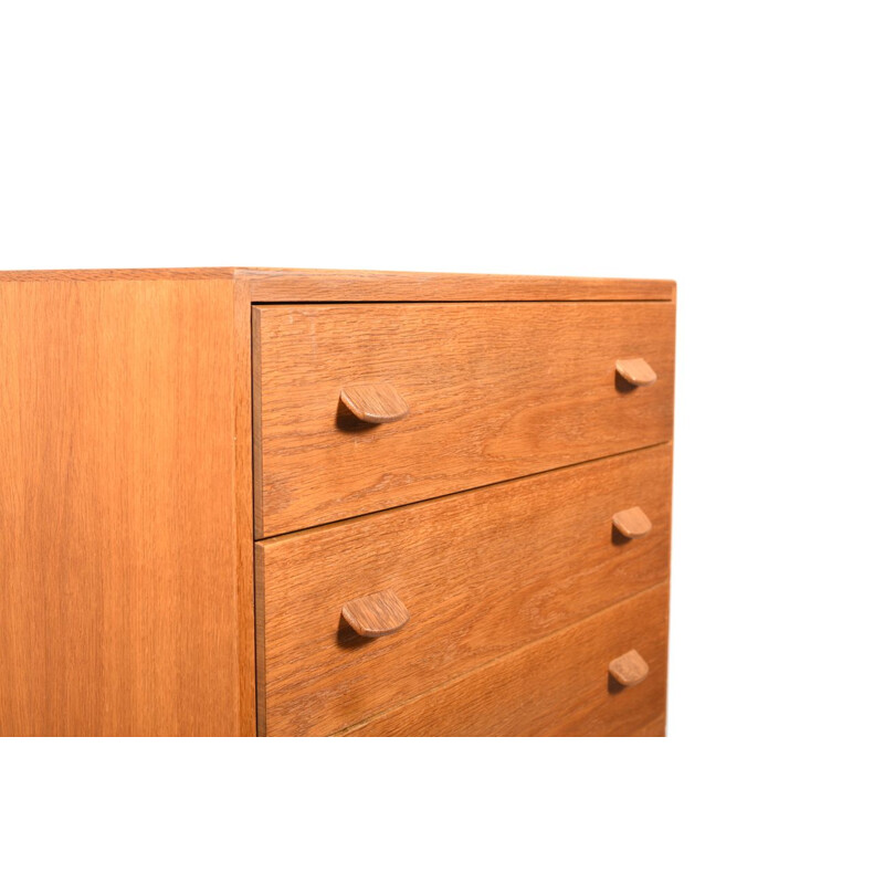 Vintage danish tallboy chest Model F17 by Poul Volther in oak