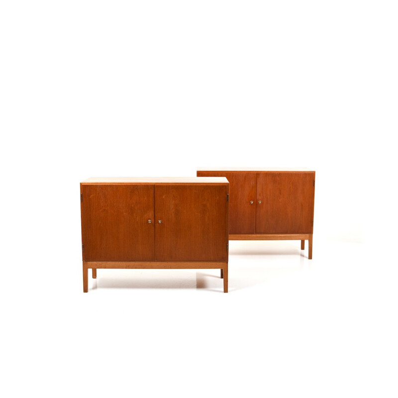 Pair of vintage danish cabinets for FDB in oak and teak 1950s