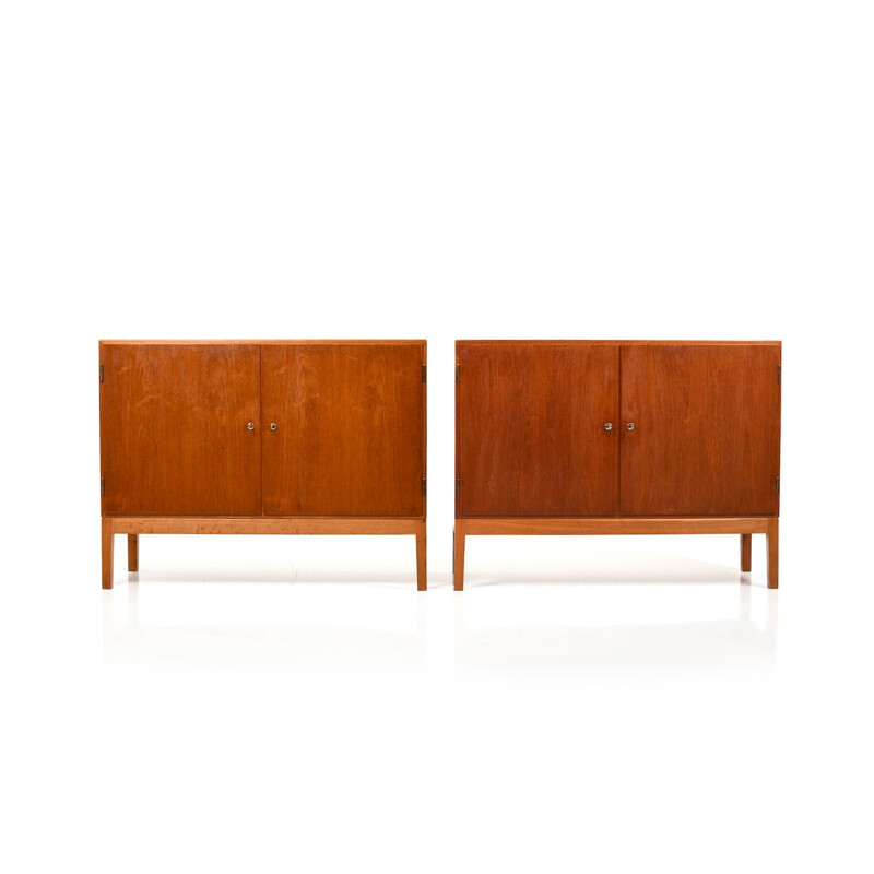 Pair of vintage danish cabinets for FDB in oak and teak 1950s