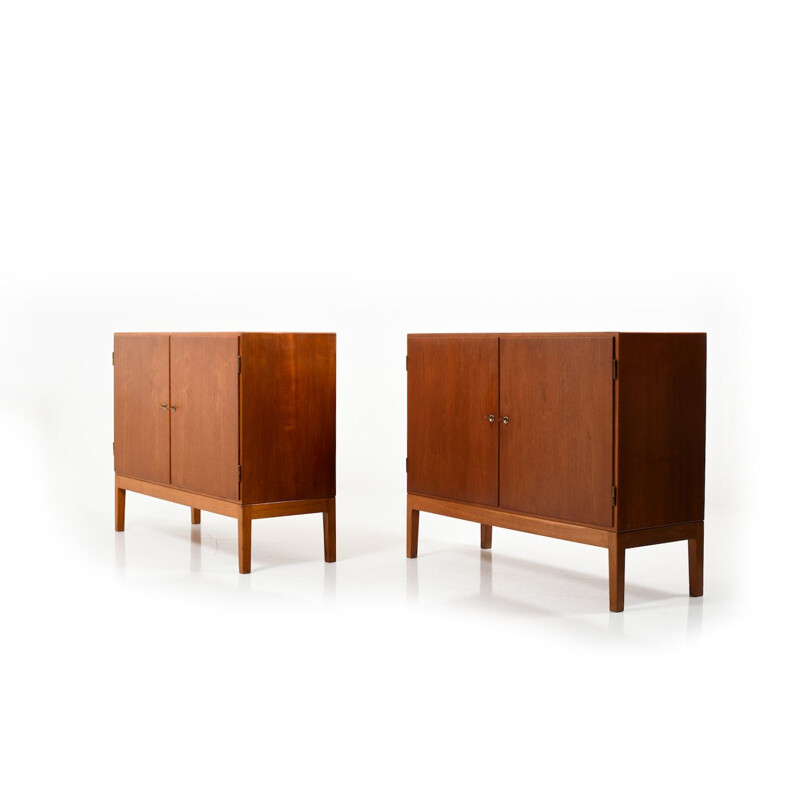 Pair of vintage danish cabinets for FDB in oak and teak 1950s