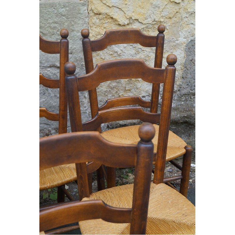 Set of 6 vintage chairs 1950