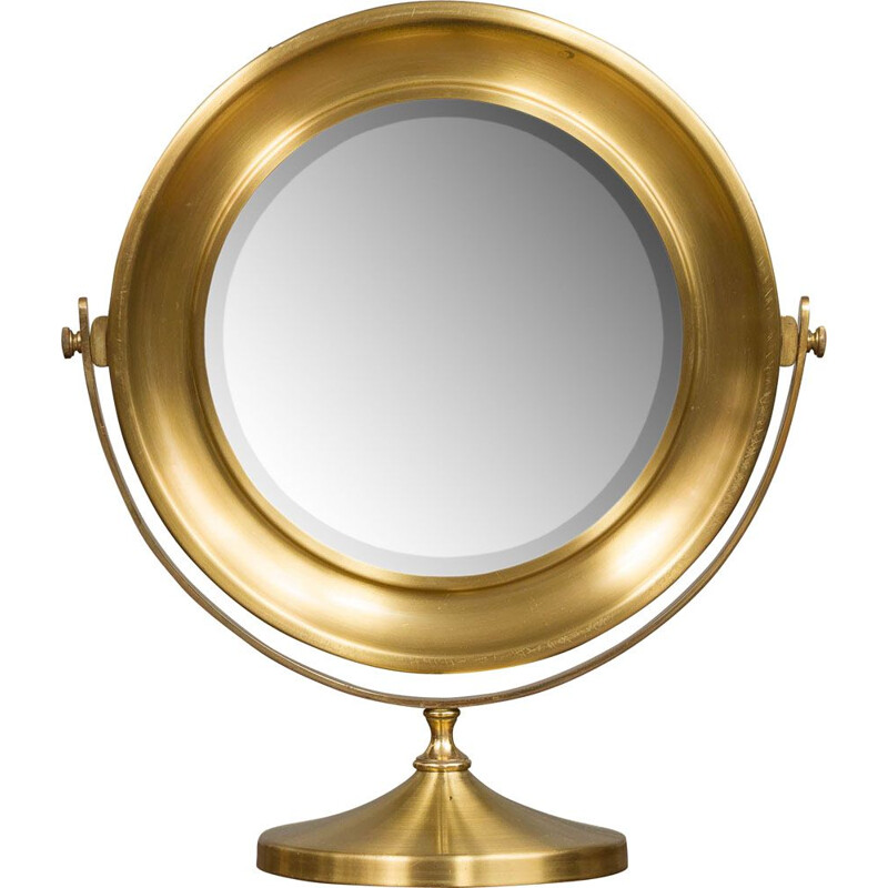 Vintage vanity mirror in brass Italy 70s