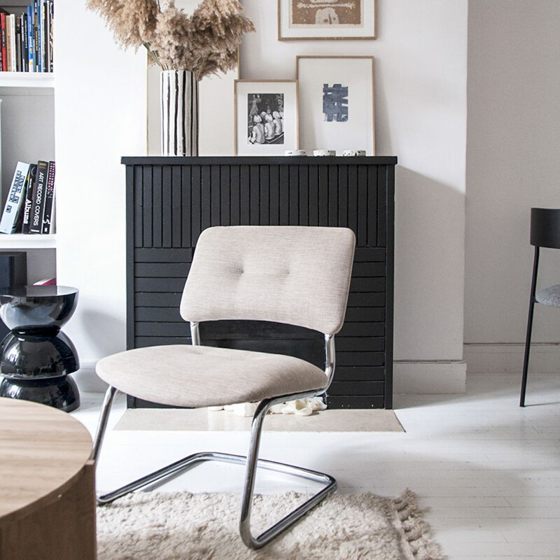 Paire de fauteuils vintage français tubulaires des années 70. 