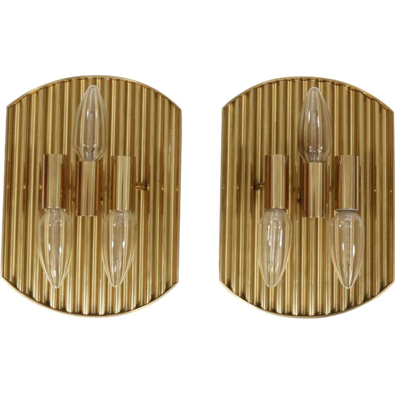 Pair of vintage wall lamps in brass 1960s