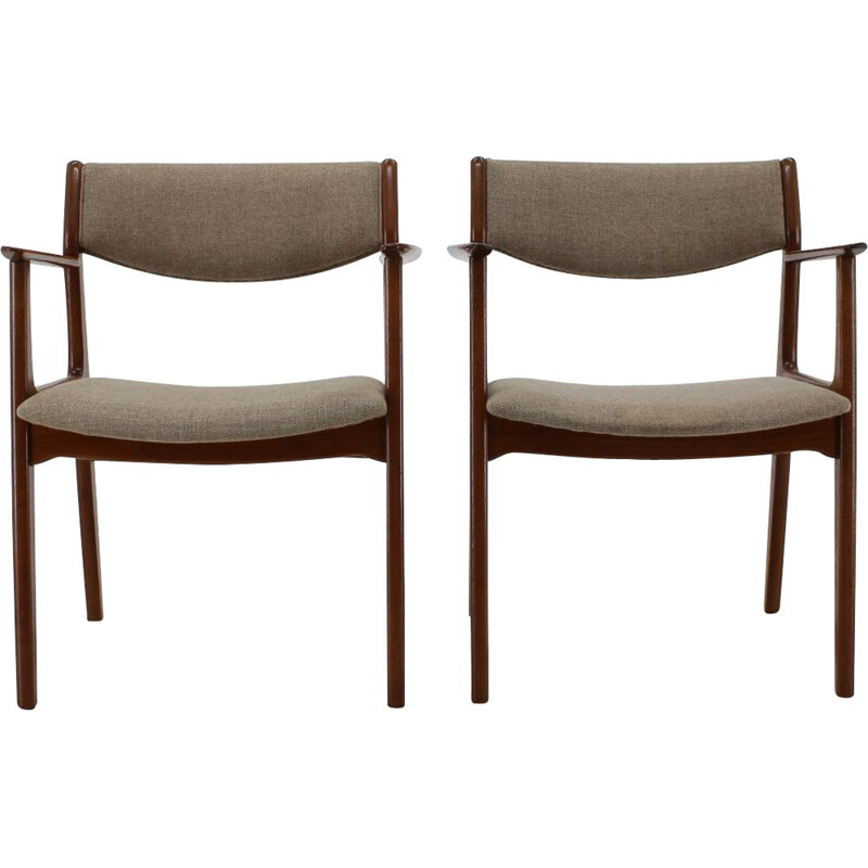 Set of 2 vintage side chairs in teak Denmark 1960s 