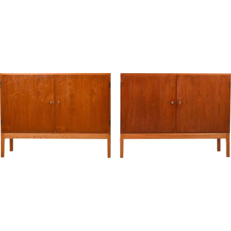 Pair of vintage danish cabinets for FDB in oak and teak 1950s