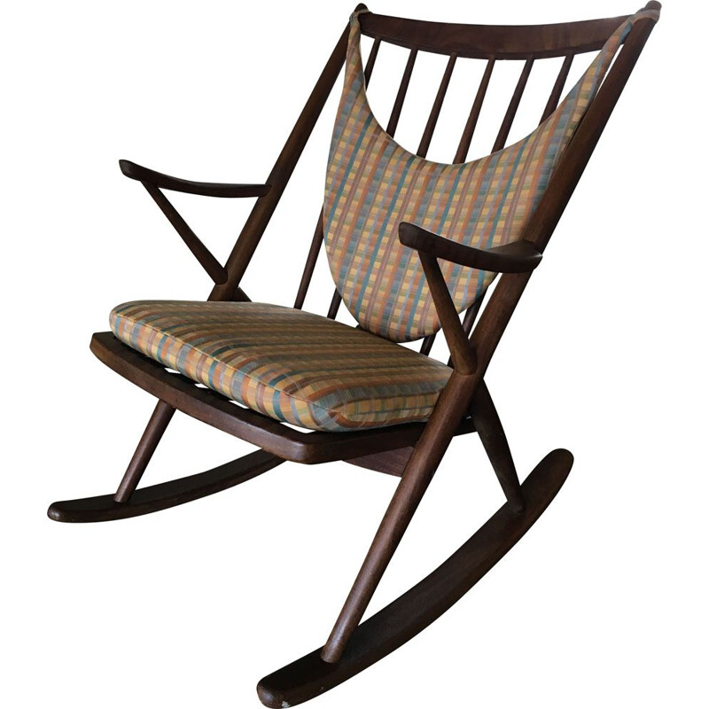 Chaise à bascule vintage danoise pour Bramin en teck