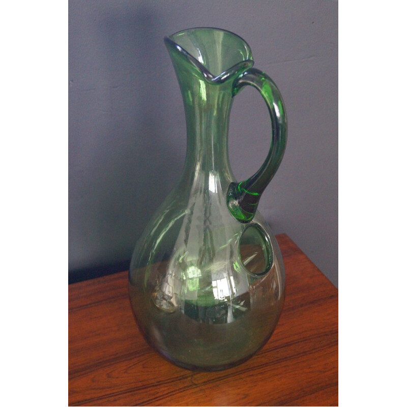 Vintage wine carafe in blown glass 1950 