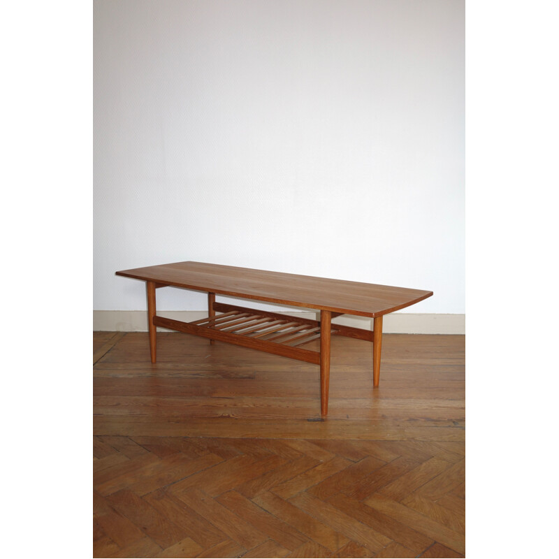 Vintage coffee table model Groningen in teak Scandinavian Samcom 1960s