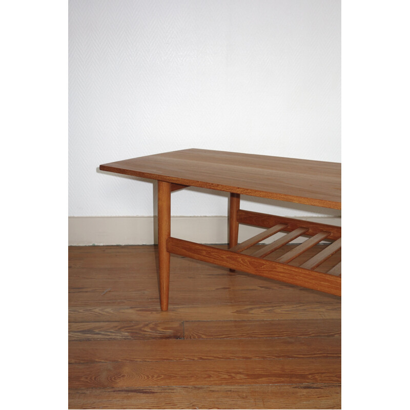 Vintage coffee table model Groningen in teak Scandinavian Samcom 1960s