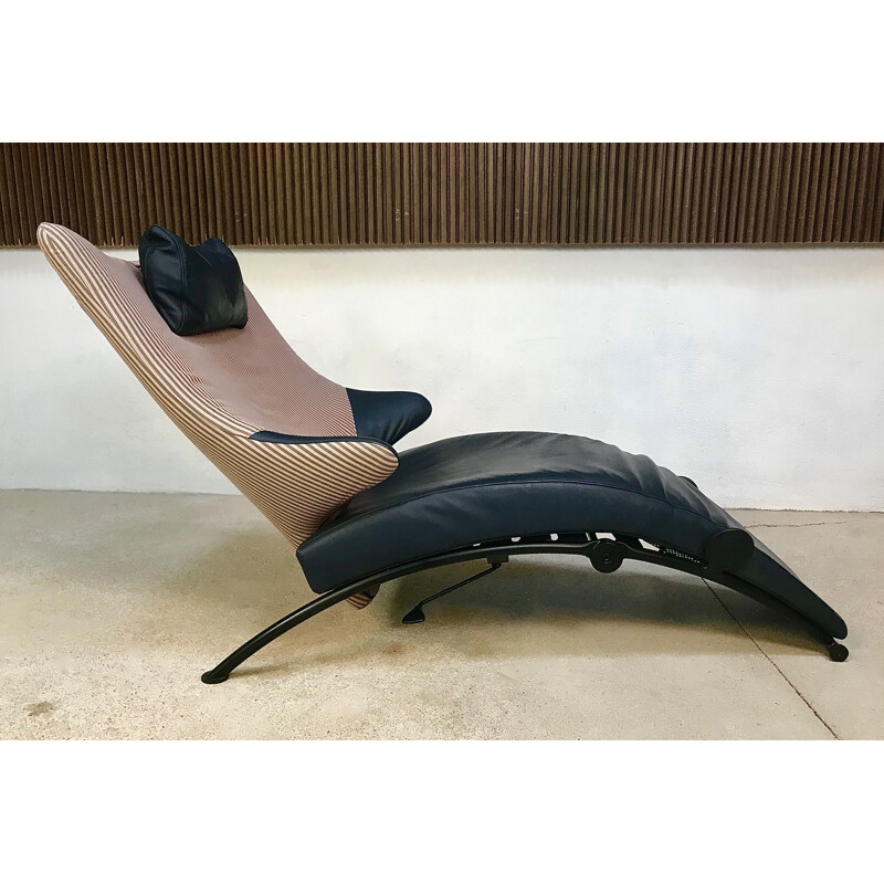 Vintage lounge chair Solo 699 in leather by Stefan Heiliger for WK Wohnen, 1980s