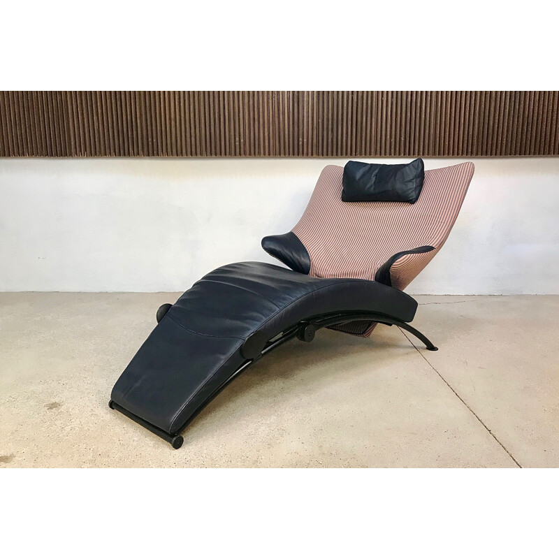 Vintage lounge chair Solo 699 in leather by Stefan Heiliger for WK Wohnen, 1980s