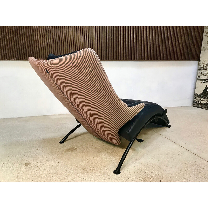 Fauteuil lounge vintage Solo 699 en cuir par Stefan Heiliger pour WK Wohnen, années 1980