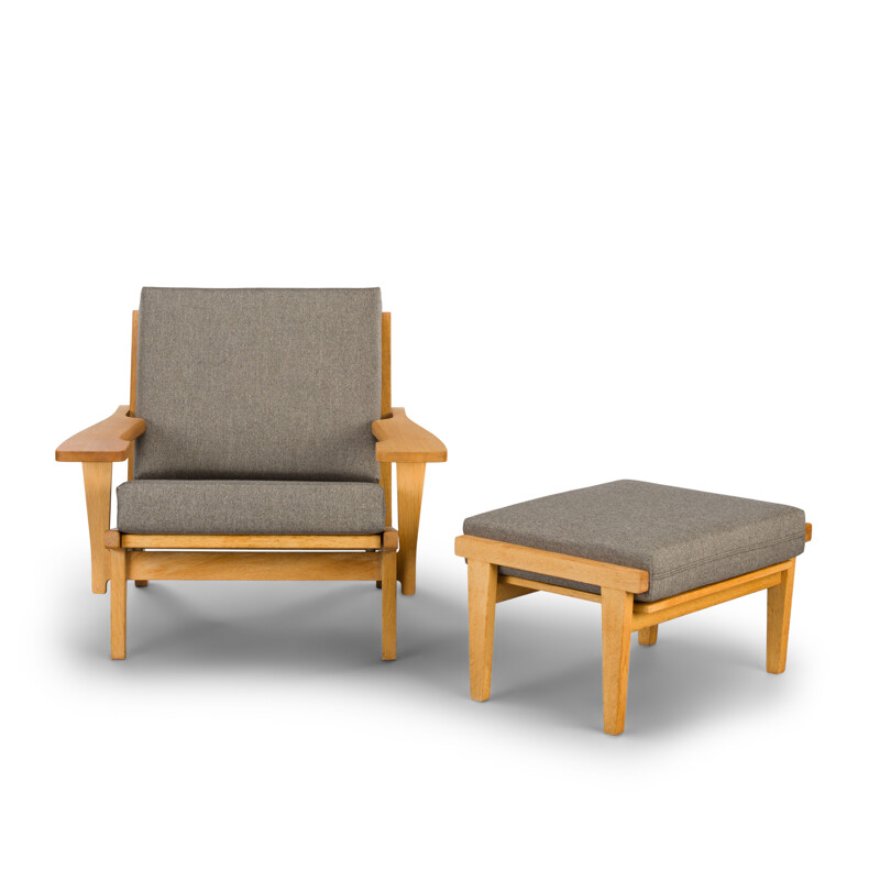 Vintage armchair & ottoman GE370 by Hans J. Wegner for Getama 1960s