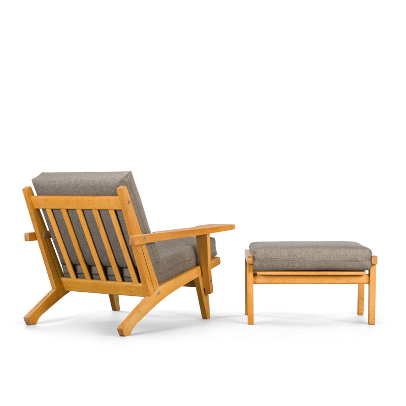 Vintage armchair & ottoman GE370 by Hans J. Wegner for Getama 1960s