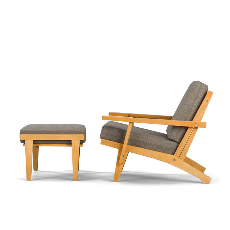 Vintage armchair & ottoman GE370 by Hans J. Wegner for Getama 1960s