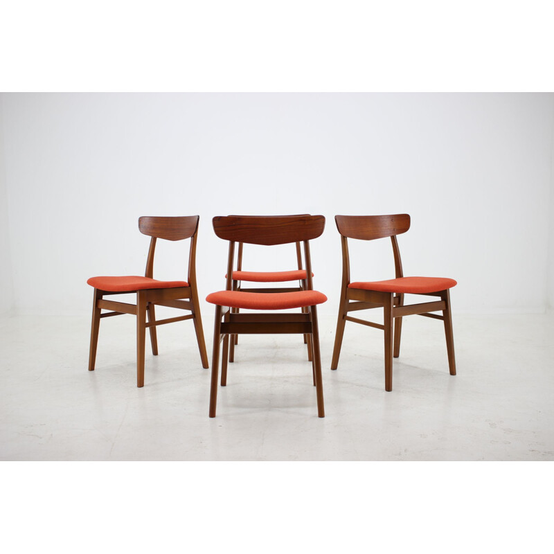 Set of 4 vintage dining chairs in teak Denmark 1960s