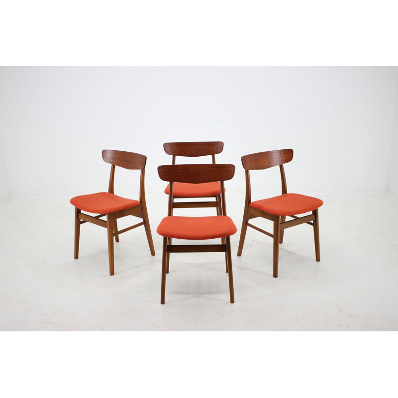 Set of 4 vintage dining chairs in teak Denmark 1960s