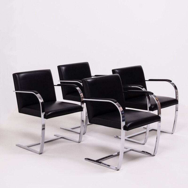 Set of 4 vintage armchairs Brno by Mies van der Rohe for Knoll 