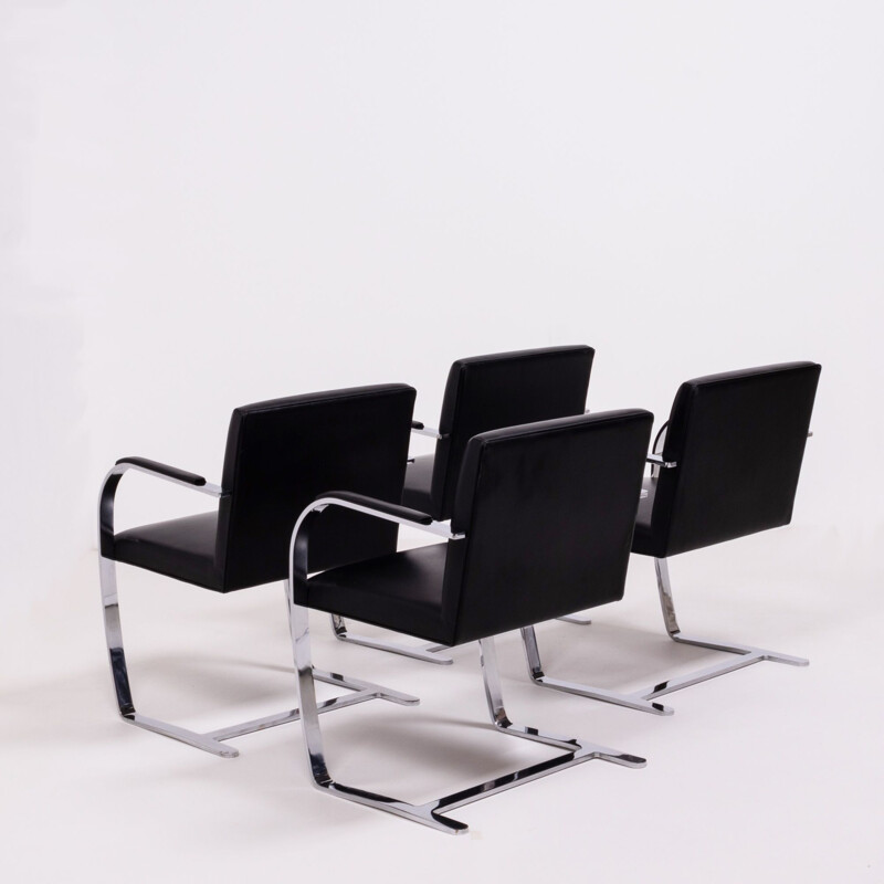 Set of 4 vintage armchairs Brno by Mies van der Rohe for Knoll 