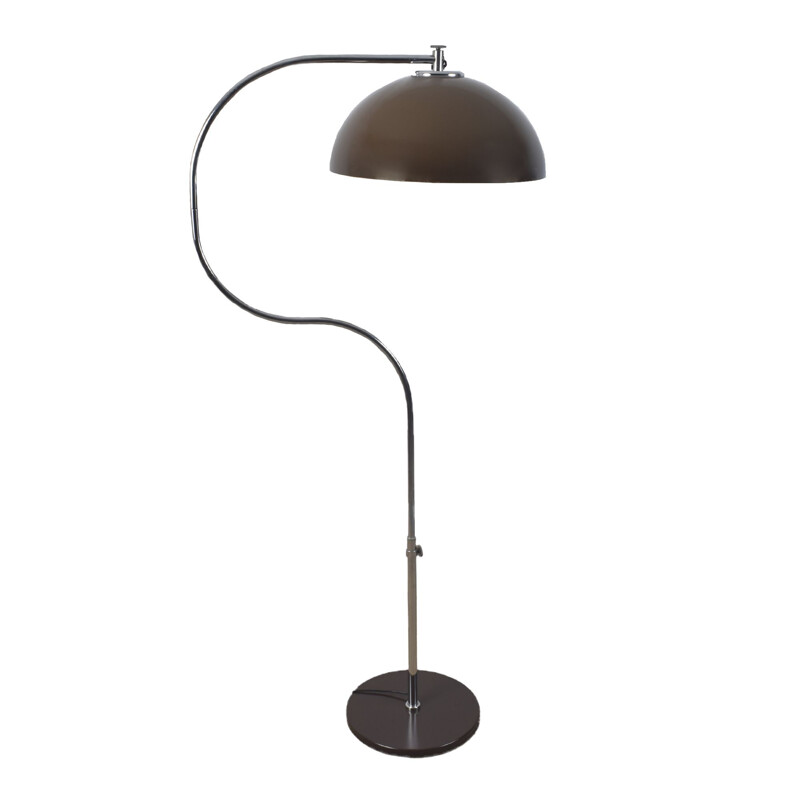 Lampadaire vintage arc chromé des années 1960