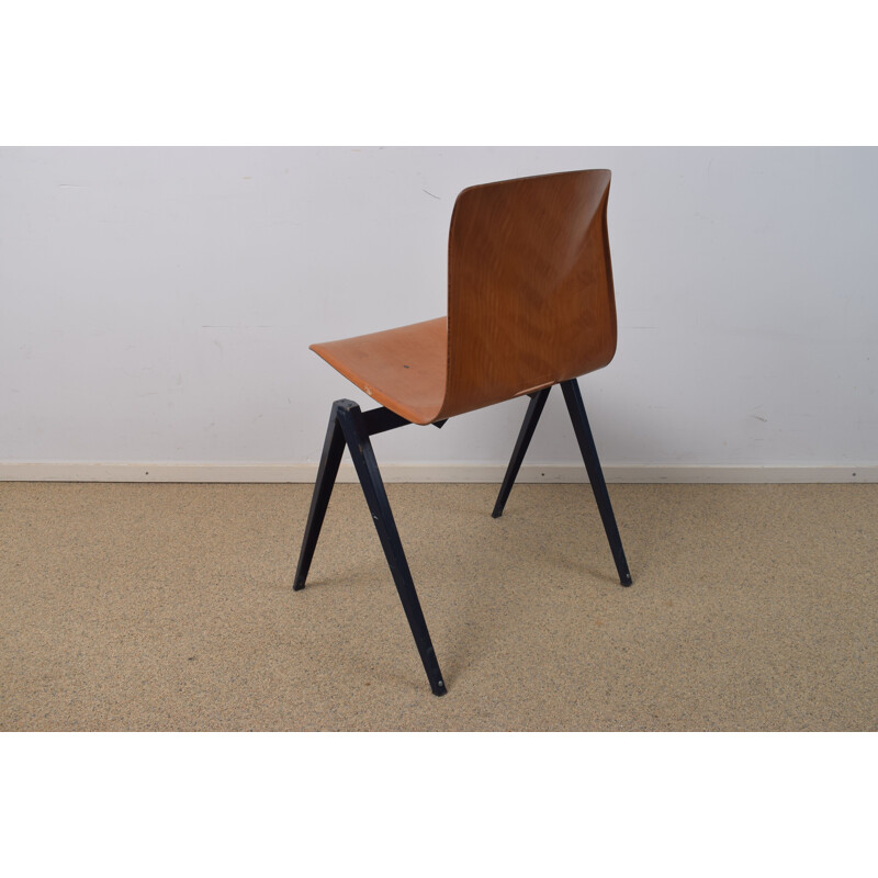 Vintage chair S22 blue frame by Galvanitas 1970s