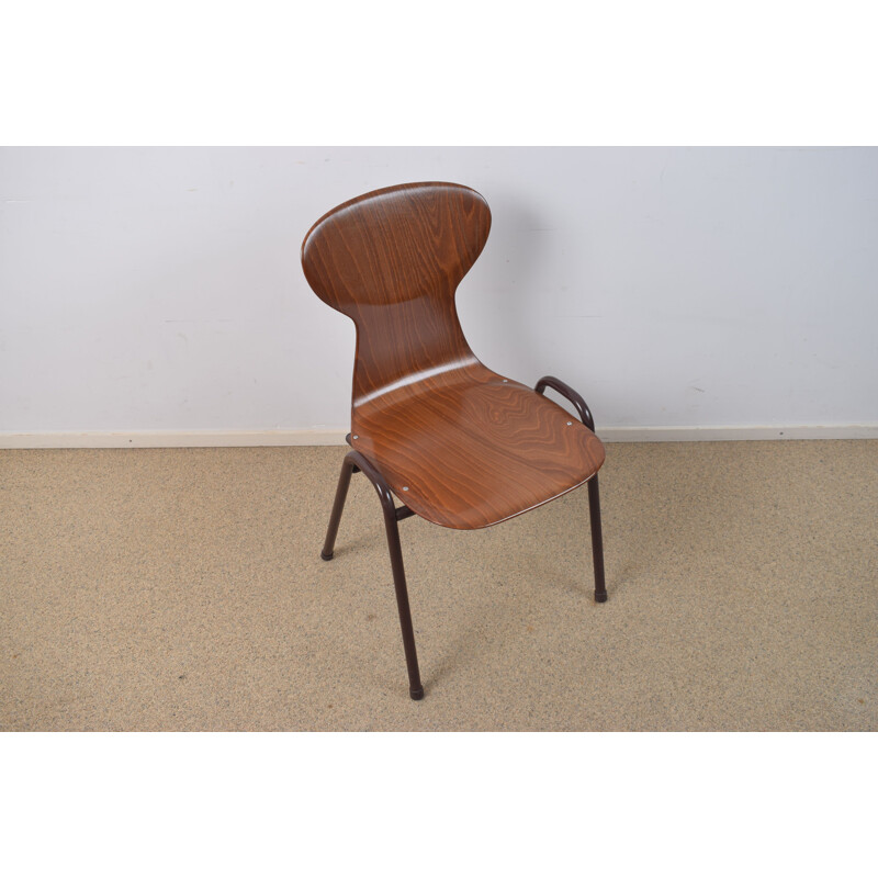 Paire de chaises à repas vintage Obo brun industriel par Eromes Wijchen années 1960