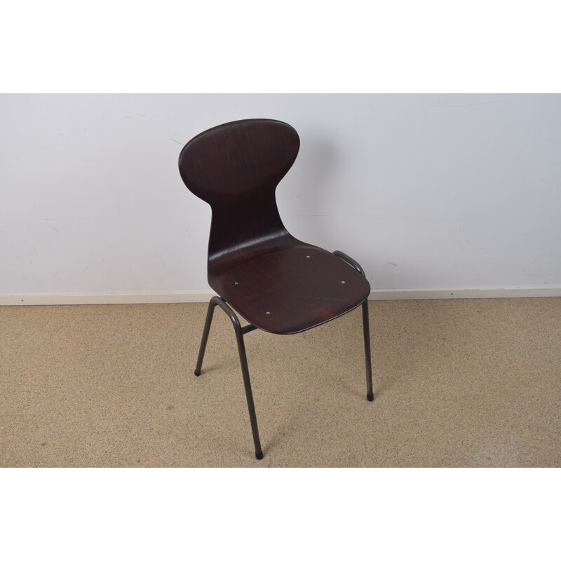 Paire de chaises à repas vintage Obo noir industriel par Eromes Wijchen années 1960