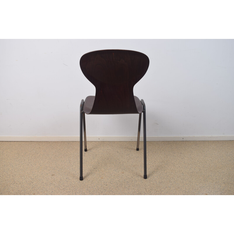 Paire de chaises à repas vintage Obo noir industriel par Eromes Wijchen années 1960