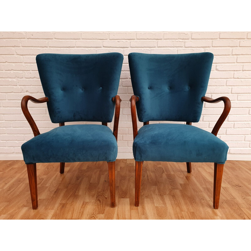 Pair of vintage armchairs model 32 by Alfred Christensen for Slagelse Møbrlværk, Denmark 1960s