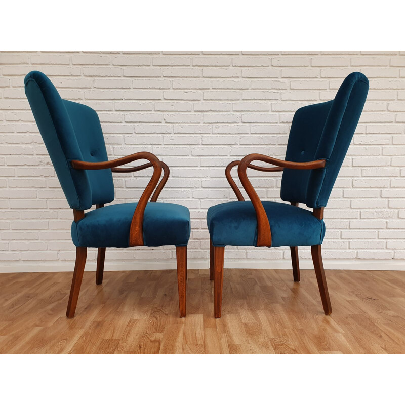 Pair of vintage armchairs model 32 by Alfred Christensen for Slagelse Møbrlværk, Denmark 1960s