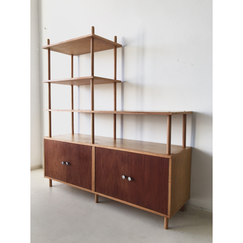 Gouda Den Boer vintage bookcase in wood, Willem LUJTENS - 1950s