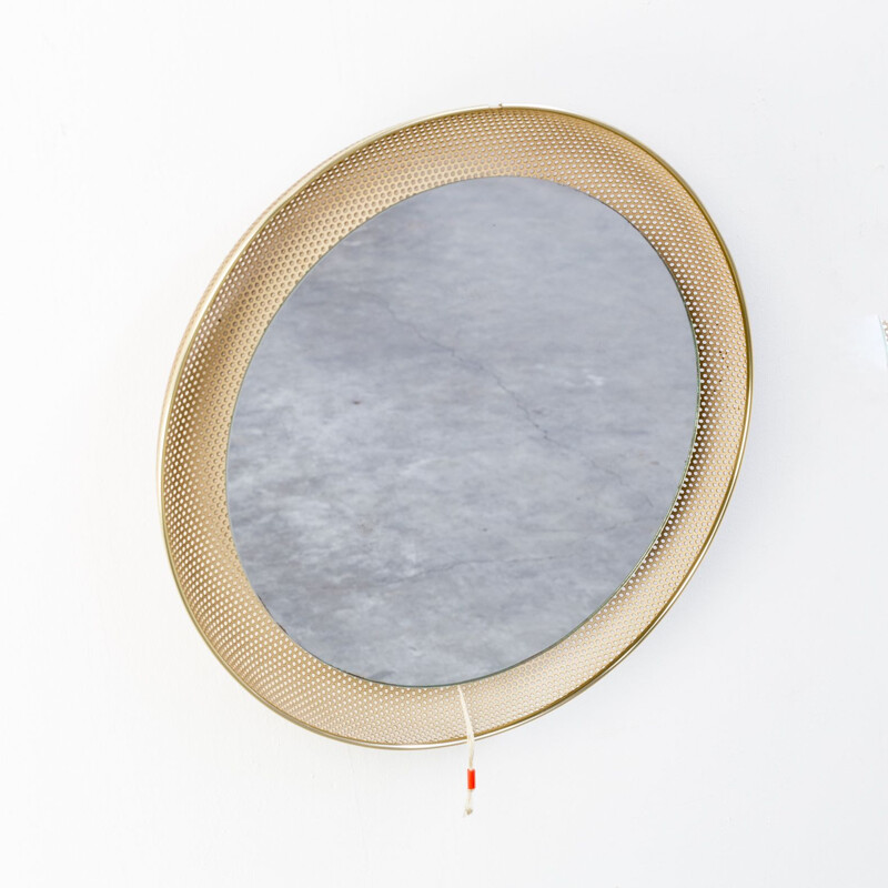 Vintage Mathieu Matégot illuminated mirror for Artimeta