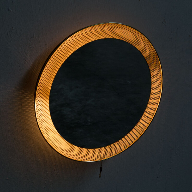 Vintage Mathieu Matégot illuminated mirror for Artimeta