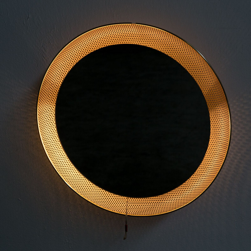 Vintage Mathieu Matégot illuminated mirror for Artimeta