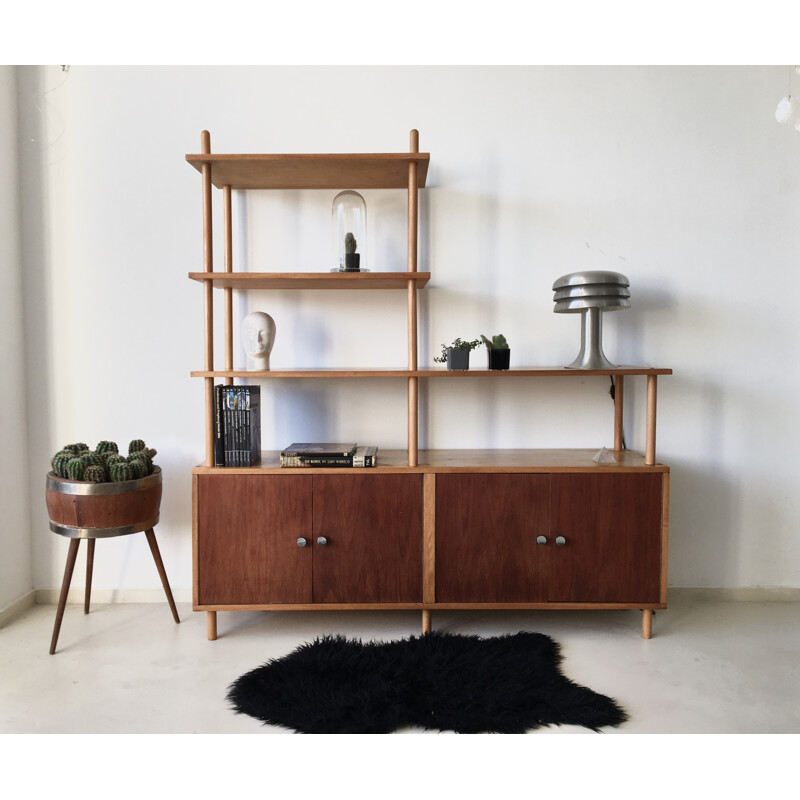 Gouda Den Boer vintage bookcase in wood, Willem LUJTENS - 1950s